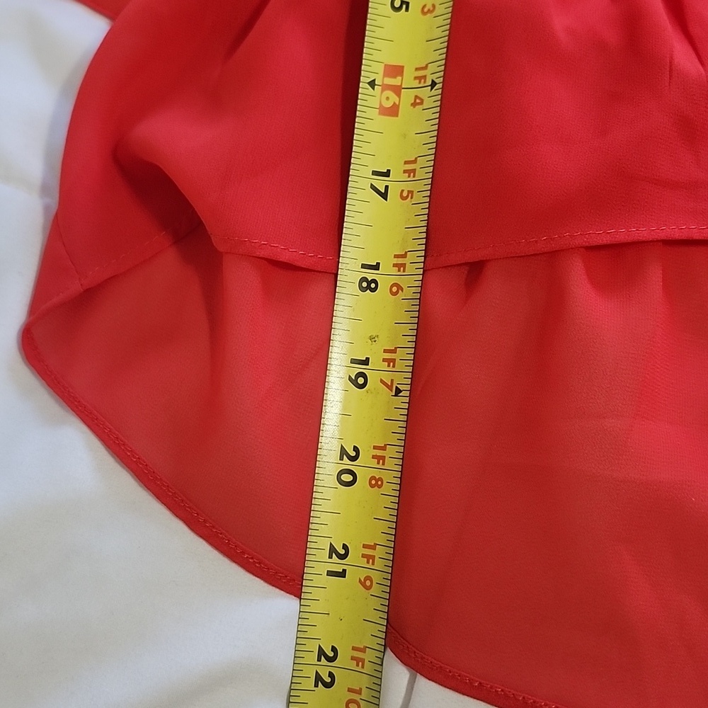 Lovers + Friends Elegant Red Ruffle Sleeve Top XS - Picture 9 of 9